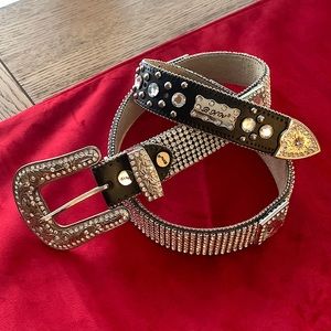BHW Women’s Western Rhinestone Belt Size L